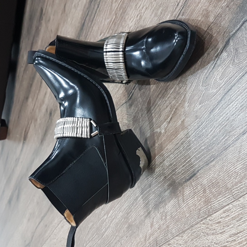 TOGA PULLA Leather Moto Cowboy Boots Size 35
